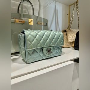 Chanel mini rectangular flap - blue